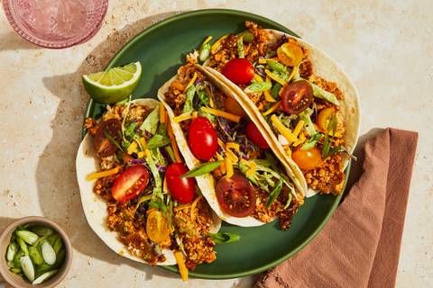 Chicken Tacos with Cheddar & Slaw