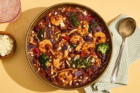 Smoky Sopa de Verduras with Shrimp & Bacon