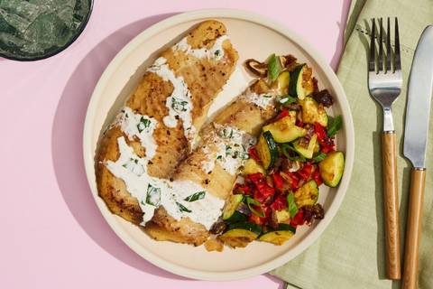 Lemon Pepper Tofu with Caper Aïoli