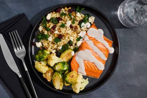 Sockeye Salmon with Cranberry Walnut Couscous
