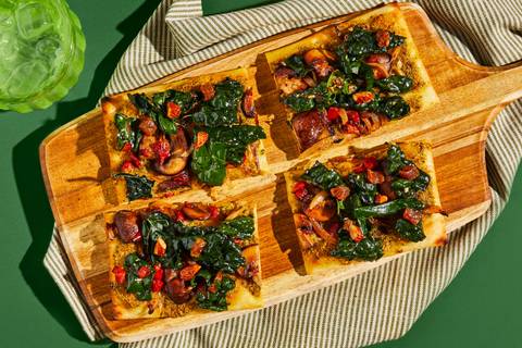 Pesto & Kale Salad Flatbreads