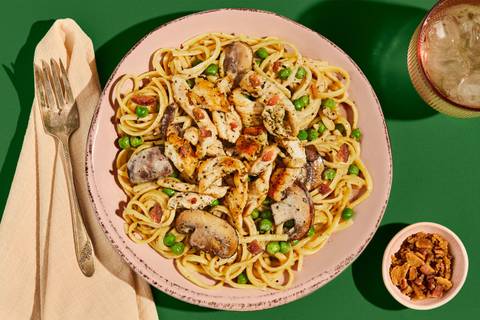 Truffle Linguine with Chicken & Bacon