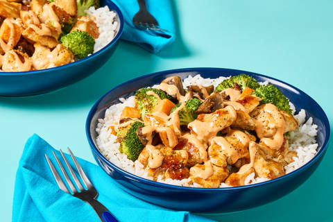 Sweet Sesame Broccoli Mushroom Bowls