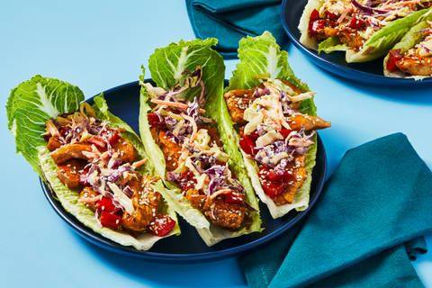 Quick Sweet Soy Glazed Chicken Lettuce Wraps