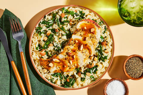 Chicken with Garlic Chard Rice