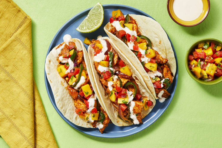 Chicken tacos on a plate