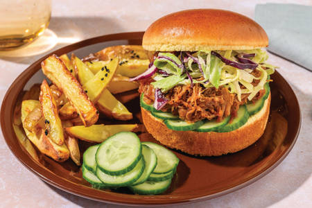 Pork Sandwich Jackfruit Burger Rezept Jackfruit Sandwich Vegan