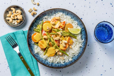 Fragrant Thai Style Veg Curry with Zesty Jasmine Rice and Cashews