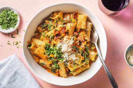 Chorizo & Sweetcorn Pasta with Spinach Recipe | HelloFresh