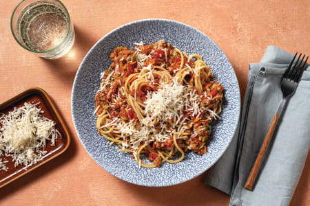 Pork & Basil Pesto Spaghetti Recipe | HelloFresh