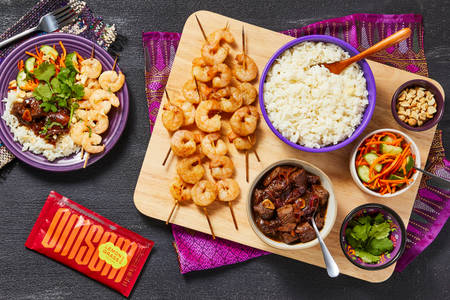 Vietnamese Shrimp Skewers Shaking Beef Recipe HelloFresh - Main Image