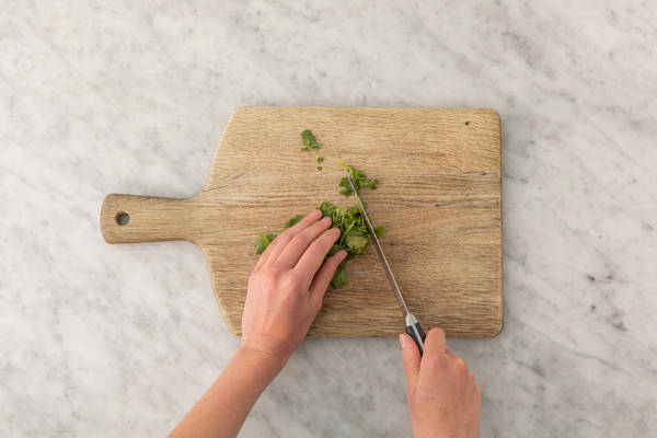 Koriander snijden