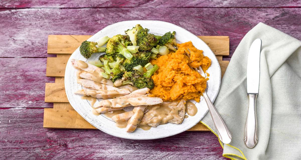 PanFried Chicken Breast with Sweet Potato Mash Recipe HelloFresh