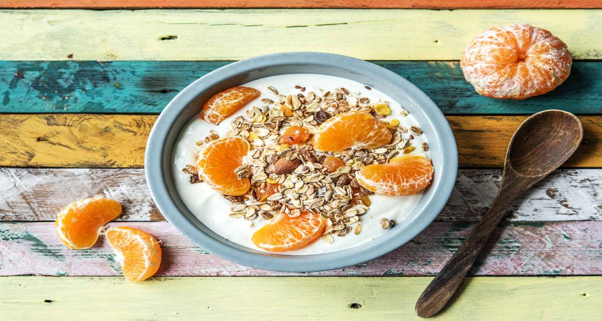Yaourt grec à la mandarine et au muesli À la mandarine et au muesli