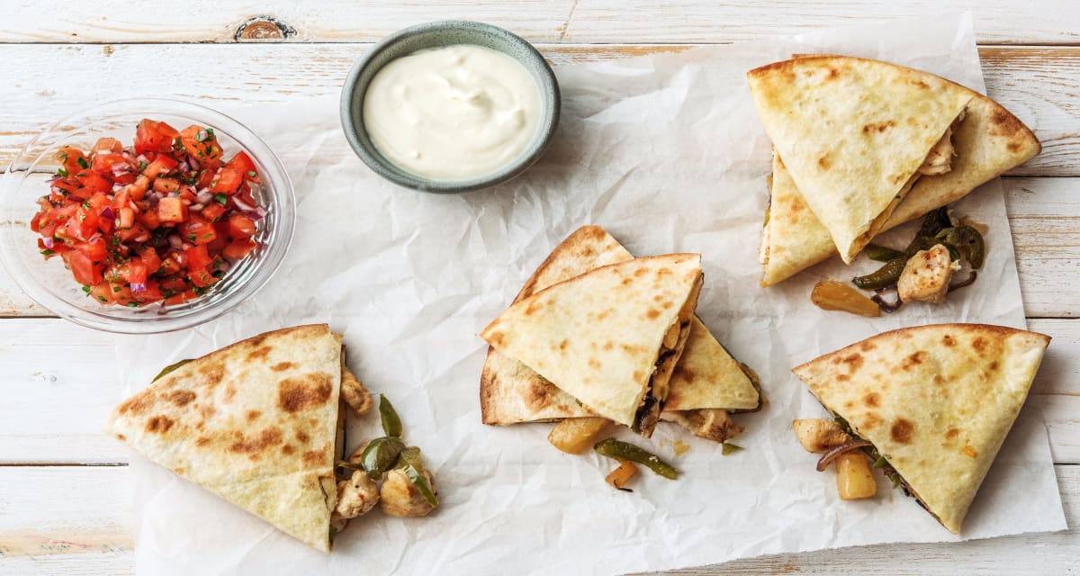Chicken Pineapple Quesadillas with Pico de Gallo and Southwestern Spices-image