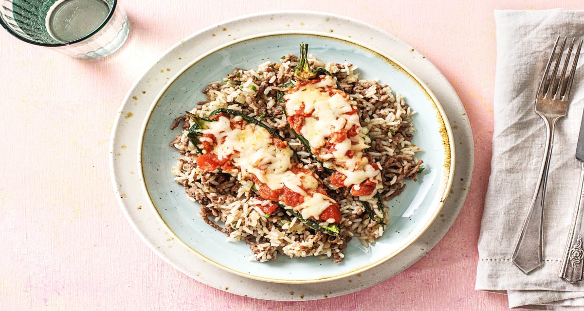Beef Chiles Rellenos with Poblano Peppers and Chipotle Sauce-image
