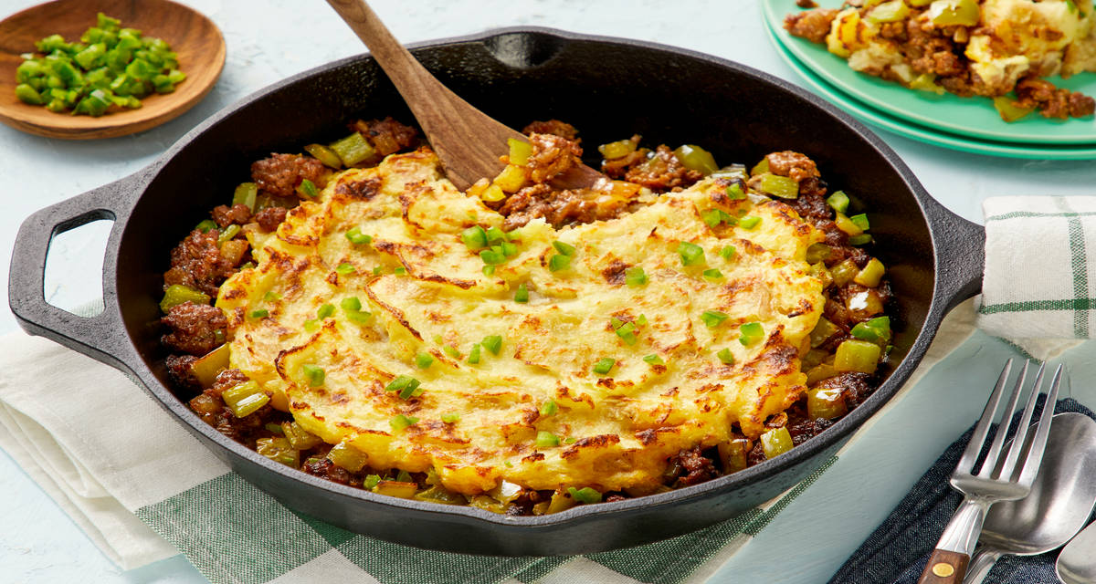 Cowboy Skillet Pie with Green Pepper and Jalapeno