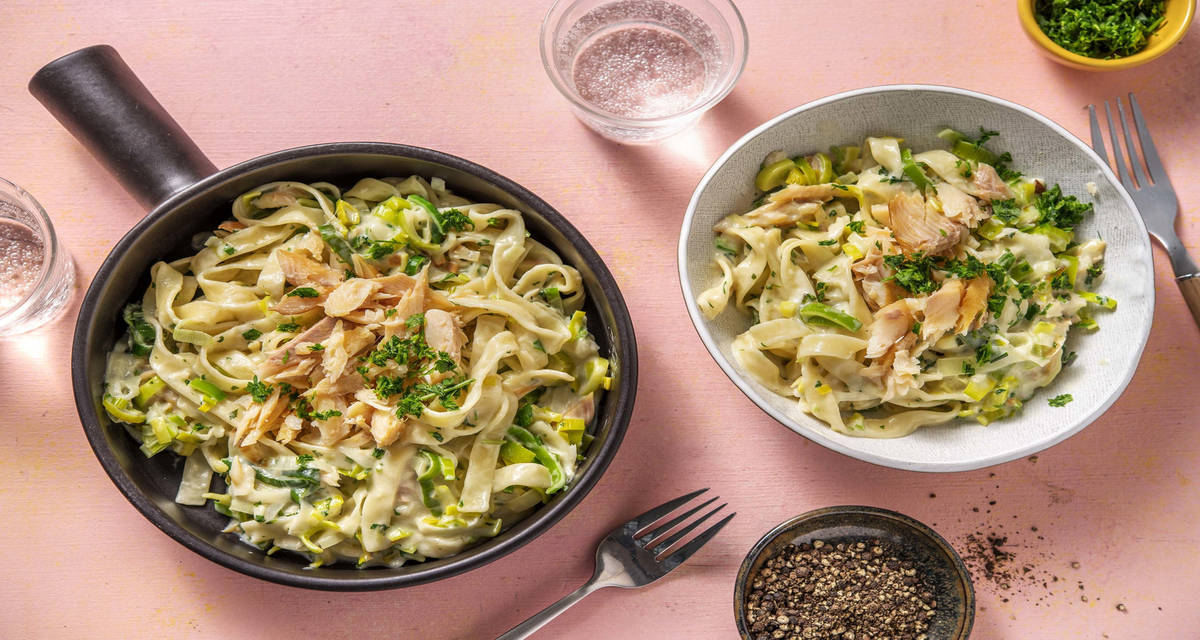 Pasta Mit Geraucherter Forelle Rezept Hellofresh 