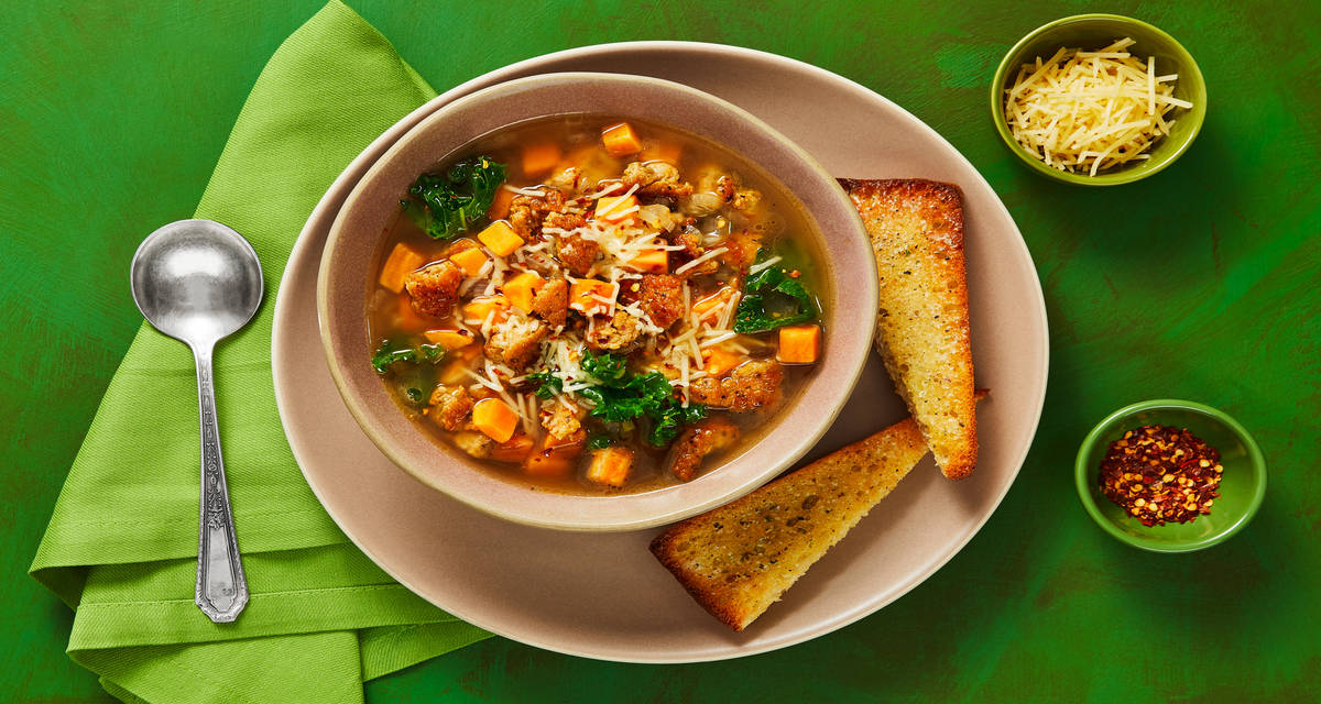 Chicken Sausage & Sweet Potato Soup Easy Cleanup