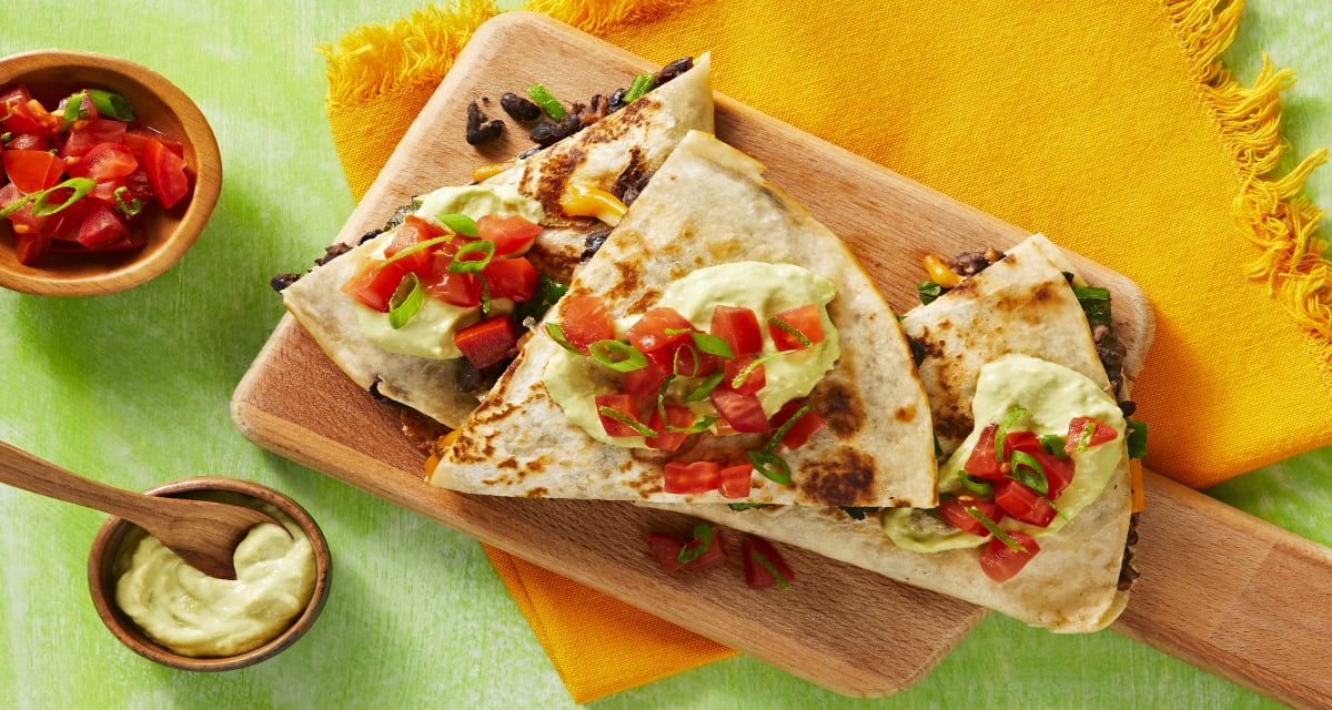 Black Bean Quesadillas with Salsa Fresca & Creamy Guacamole-image