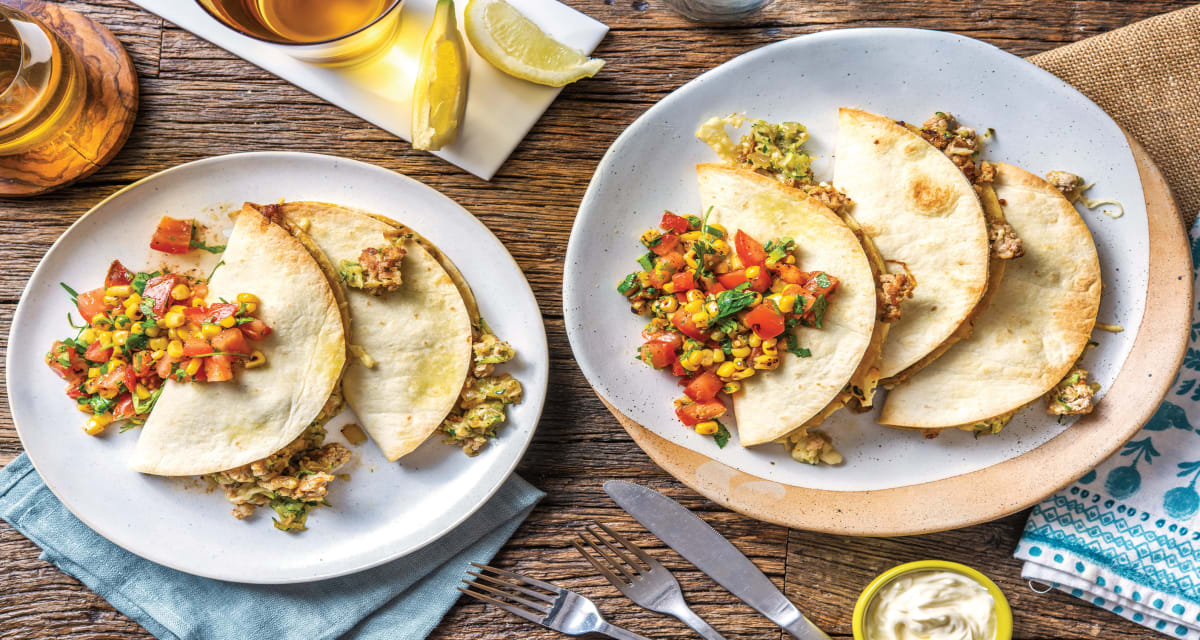 Baked Pork & Veggie Quesadillas with Tomato & Sweetcorn Salsa-image