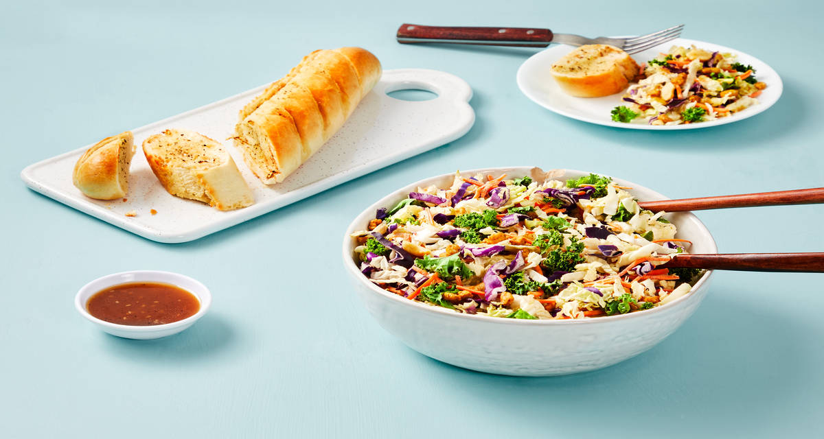 Garlic Bread & Crunchy Sesame Salad Combo A perfect pairing. | 2-4 Servings