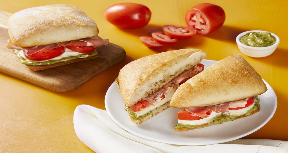 Prosciutto Caprese Sandwiches with Pesto Mayo | 2 servings-image