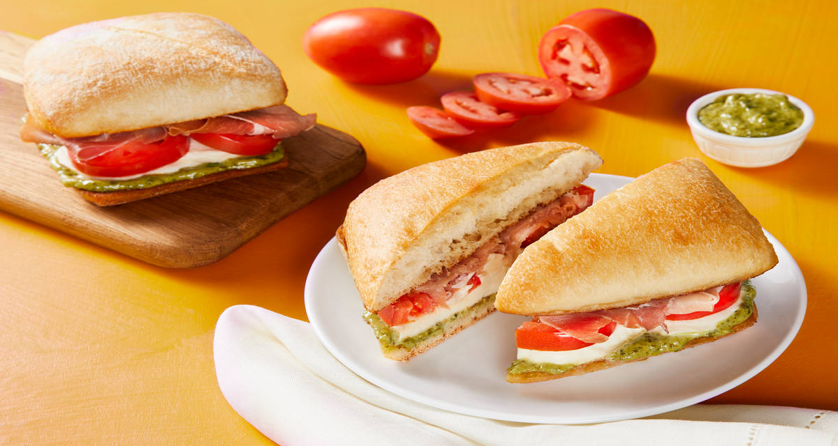 Prosciutto Caprese Sandwiches with Garlic Basil Mayo | 2 servings