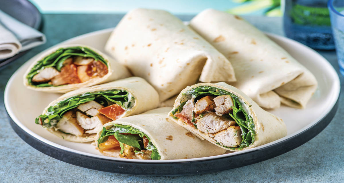 Spiced Chicken & DillParsley Mayo Wrap with Tomato Salad Recipe