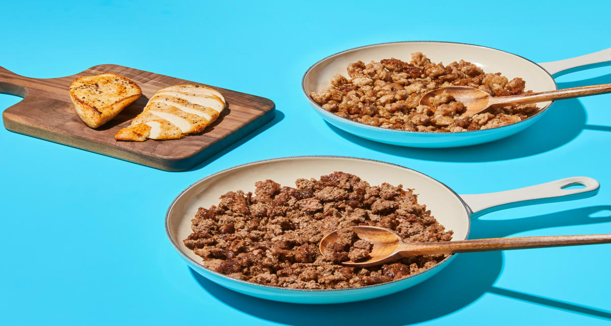 Protein Variety Pack Chicken Cutlets, Ground Beef & Ground Pork | 2 Servings of Each-image