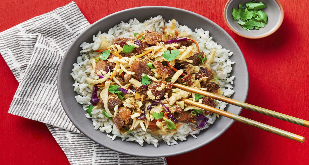 Sweet Chili Pork & Cabbage Stir-Fry with Cilantro & Crispy Fried Onions-image