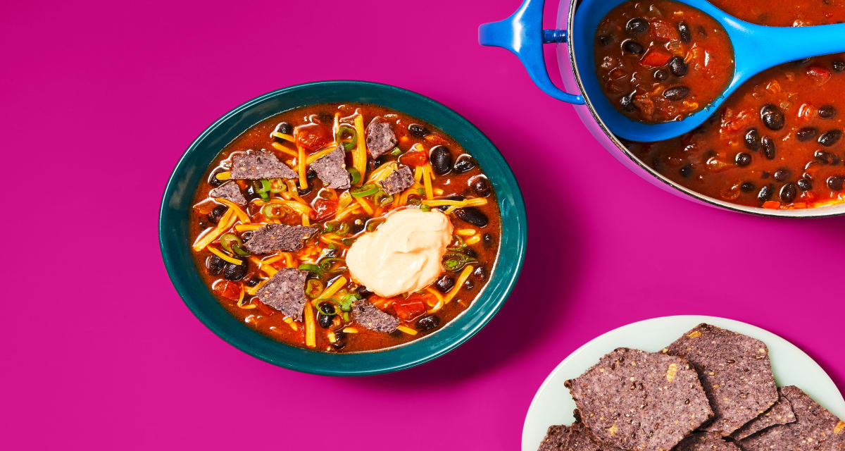 One-Pot Mexicali Black Bean Soup with the Works-image