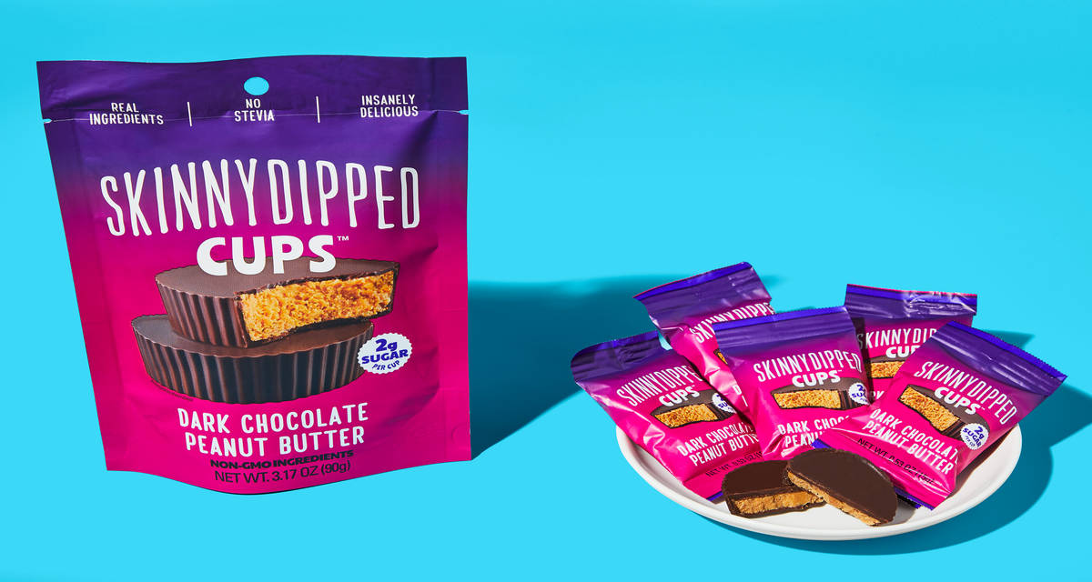SkinnyDipped Dark Chocolate Peanut Butter Cups The skinny on nutty snacking. | 3.2 oz