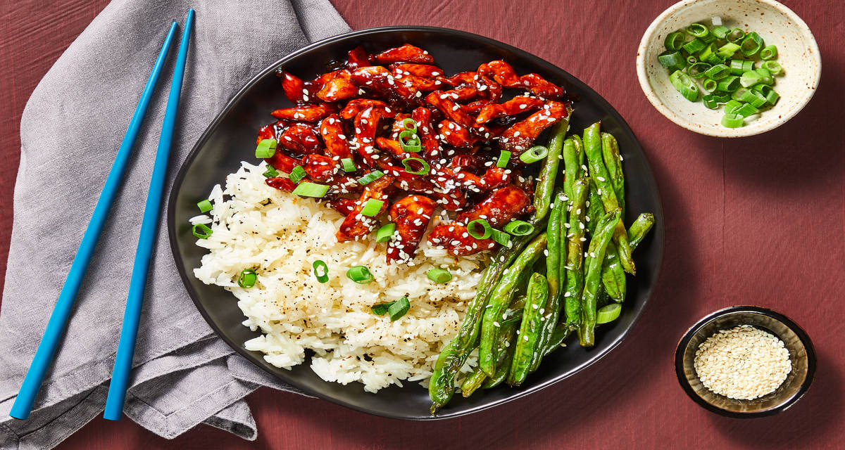 Hoisin Honey Shrimp with Green Beans & Jasmine Rice