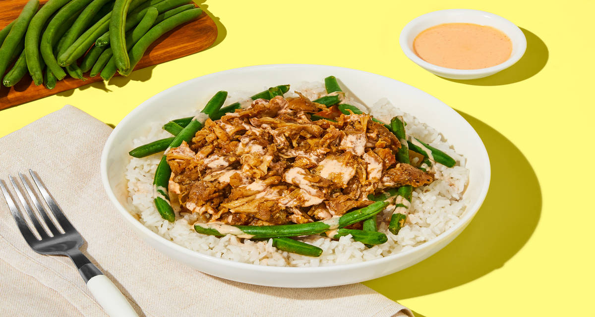 Bulgogi-Style Pulled Pork Bowls with Green Beans & Sriracha Mayo  | 2 servings