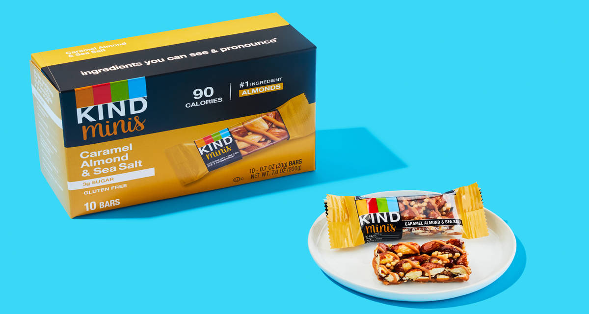 KIND Minis Caramel Almond & Sea Salt Our kind of snacking.  | 10 Servings