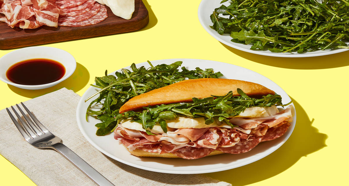 Italian Sub Sandwiches with Fresh Mozzarella & Arugula   | 2 servings
