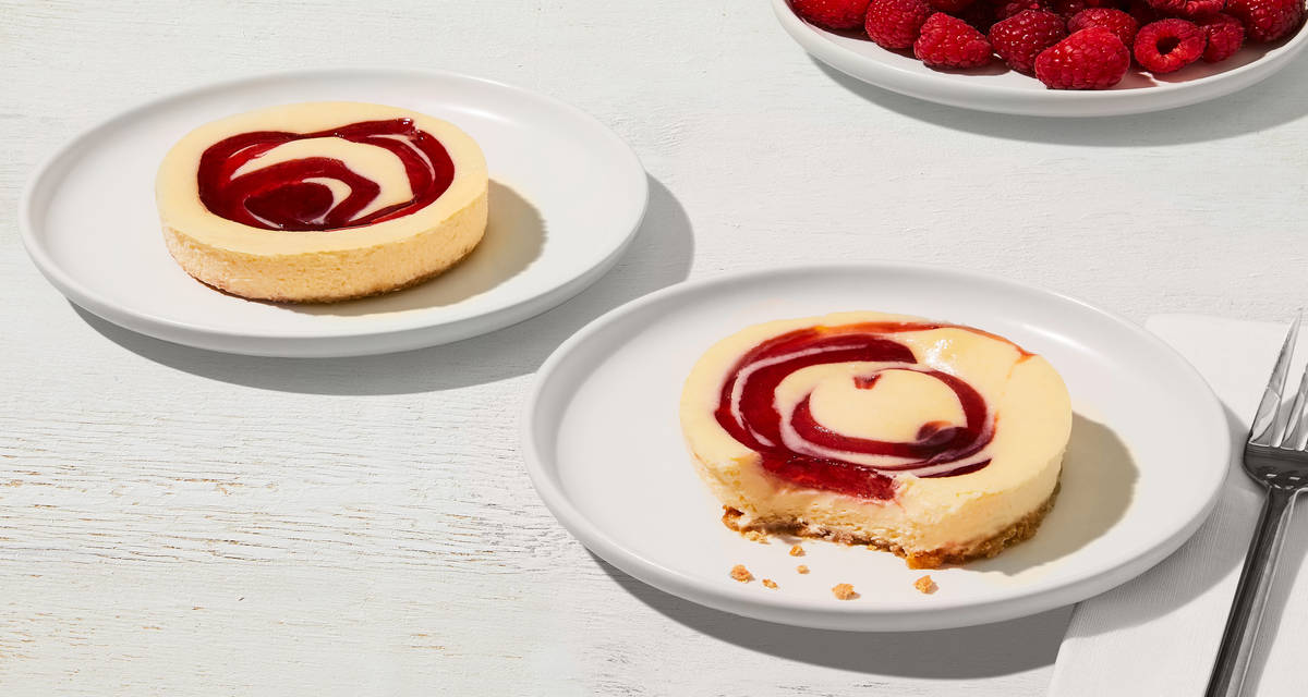 White Chocolate Raspberry Swirl Cheesecake You’ll want a piece of this. | 2 Single-Serve Cakes