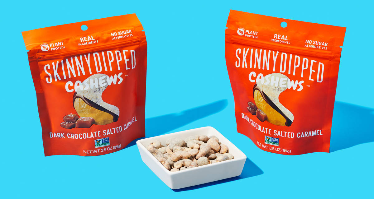 SkinnyDipped Dark Chocolate Salted Caramel Cashews Double the nutty snacking. |  2 Bags