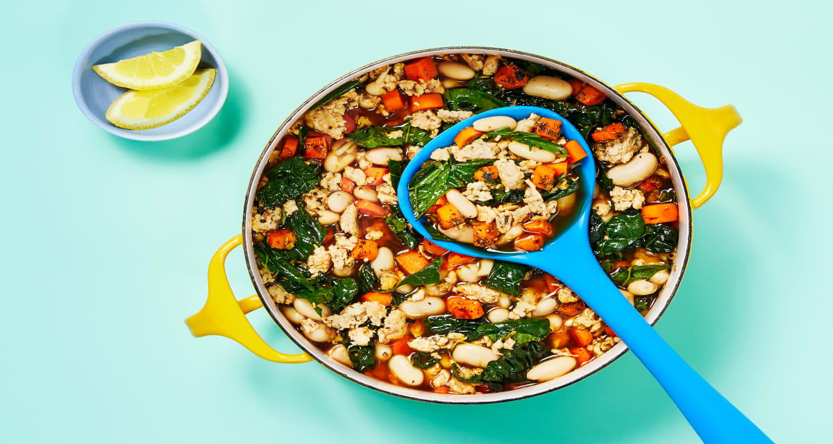 One-Pot Turkey Cannellini Kale Soup with Carrot & Lemon-image