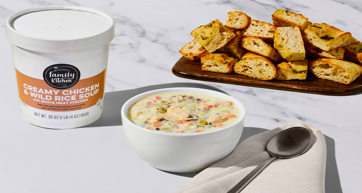 Creamy Chicken & Wild Rice Soup + Focaccia Souper 30 oz of deliciousness. I 2-3 Servings