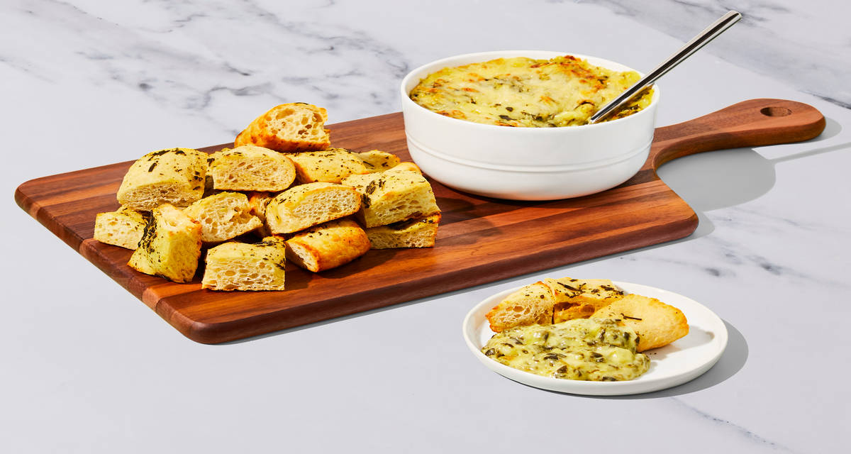 Spinach Artichoke Dip with Focaccia Dip, dip hooray!
