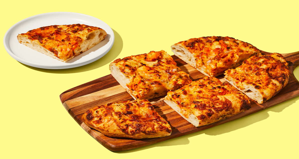 Buffalo Chicken Focaccia Pizza Slice, slice, baby. | 2 Servings
