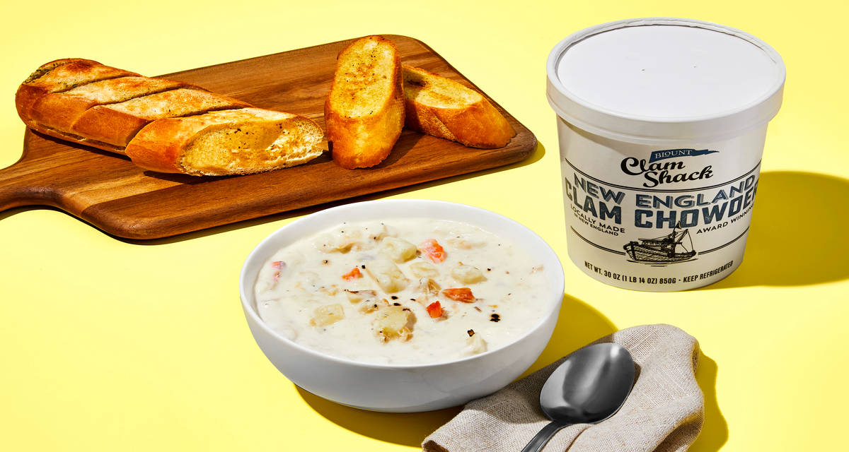 New England Clam Chowder + Garlic Bread 30 oz. of sea-sational chowder. | 2-3 Servings