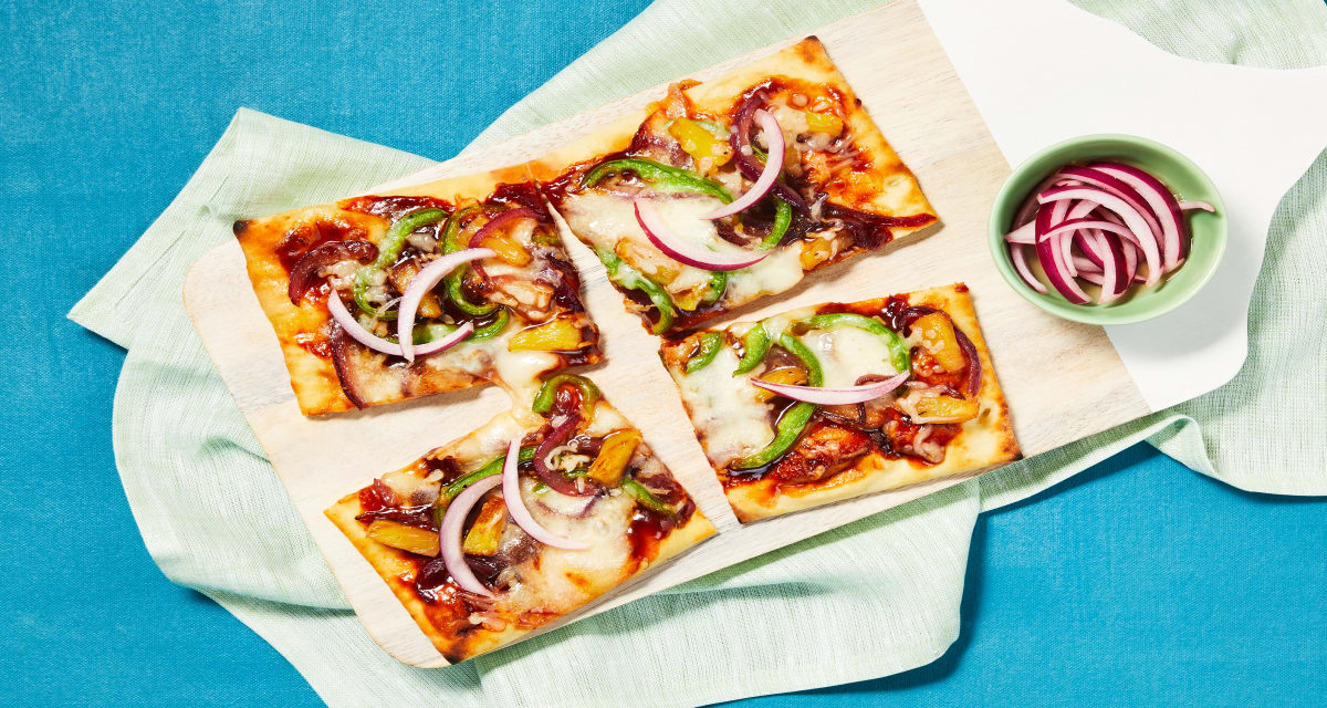 BBQ Pineapple & Chicken Flatbreads with Caramelized & Pickled Onion-image