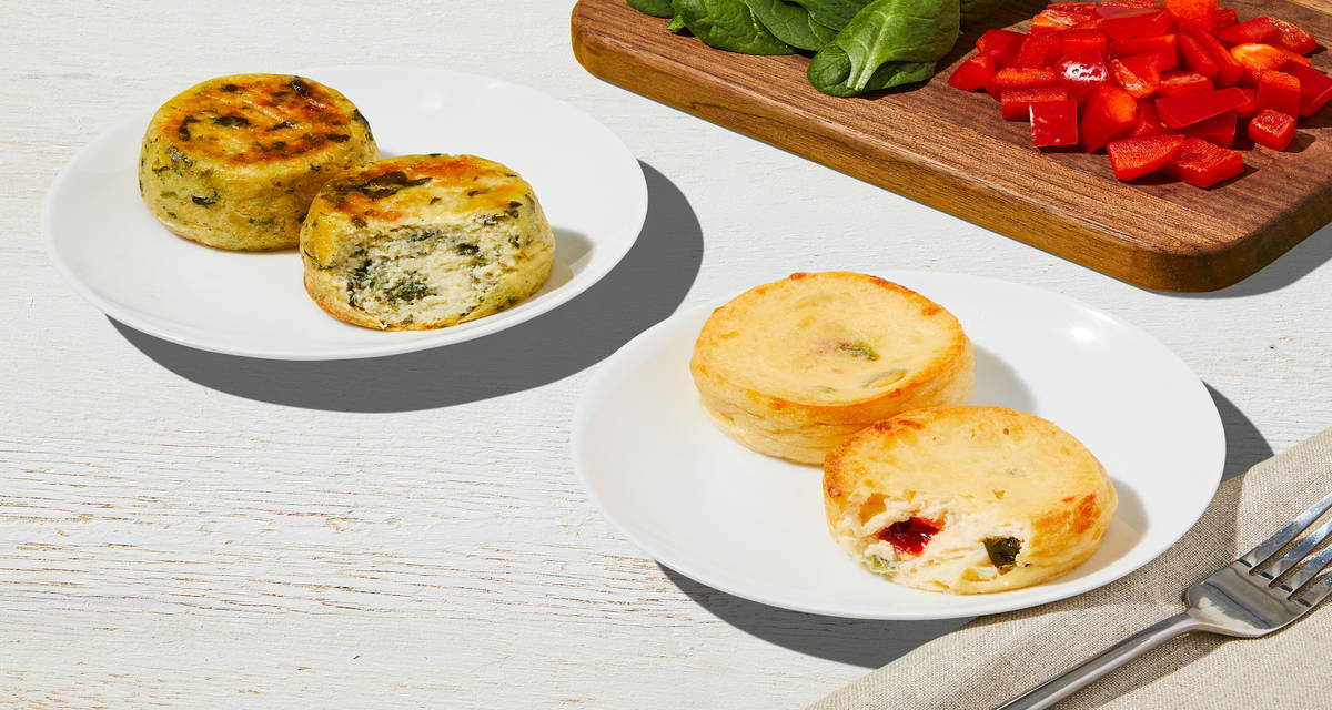 Vegetarian Egg Bites Bundle Spinach & Feta + Red Pepper & Swiss | 4 egg bites