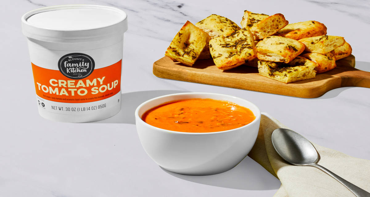 Creamy Tomato Soup + Focaccia 30 oz of a souper combo.