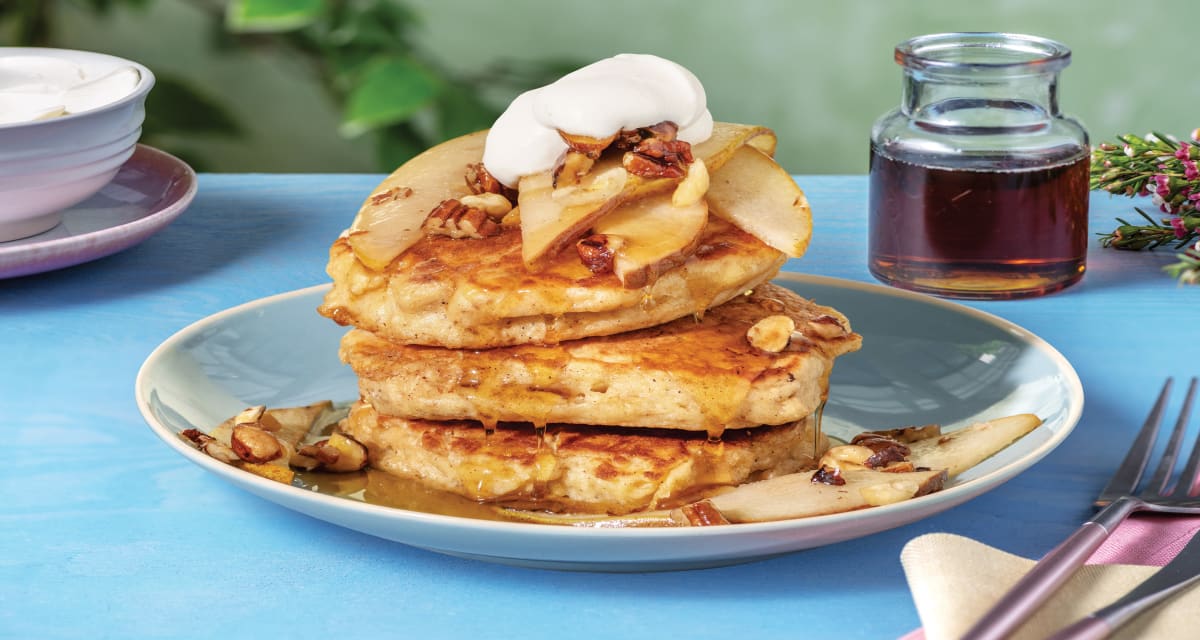 Caramelised Pear & Pecan Pancakes Recipe | HelloFresh