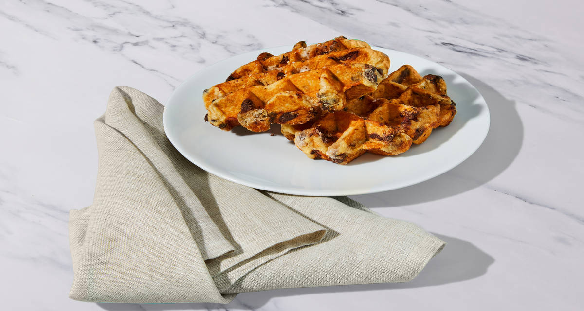 Chocolate Chip Liège Waffles Breakfast all day. | 2 Servings
