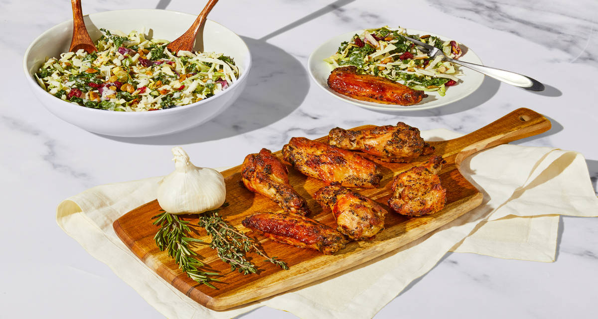 Chicken Wings & Kale Salad Just wing it. | 3-4 Servings
